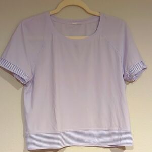 Lululemon Stripe In Stride Short Sleeve *Serene Blue